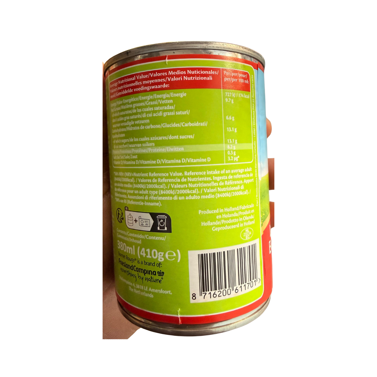 Bonnet Rouge - Récipient à lait évaporé, 410 g
