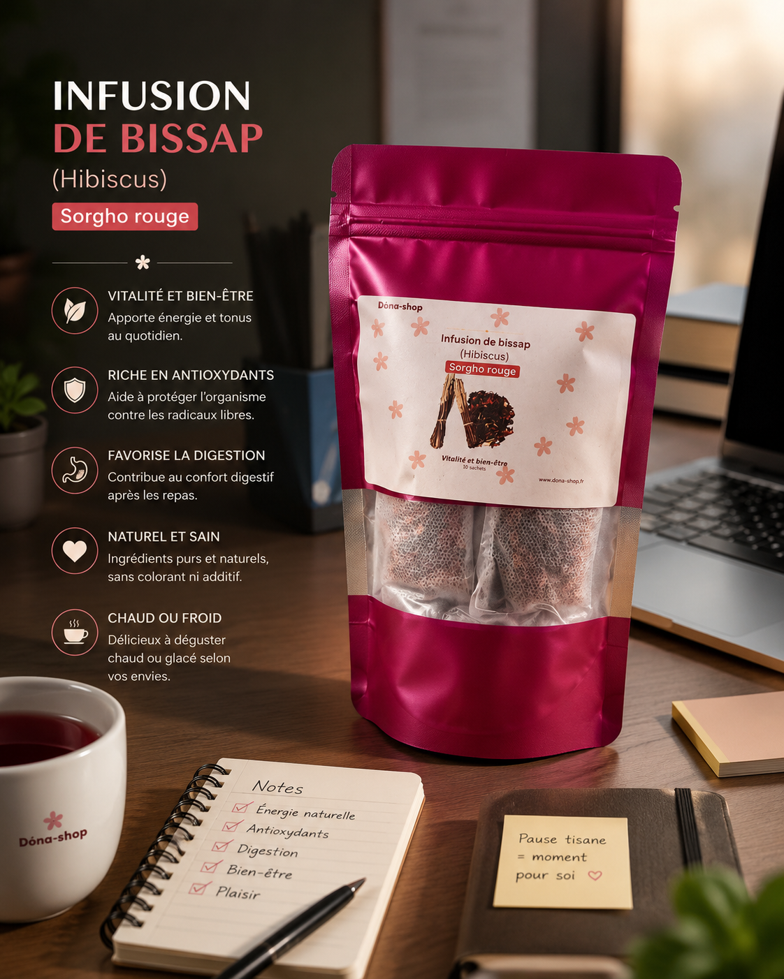 Infusion Bissap sorgho rouge