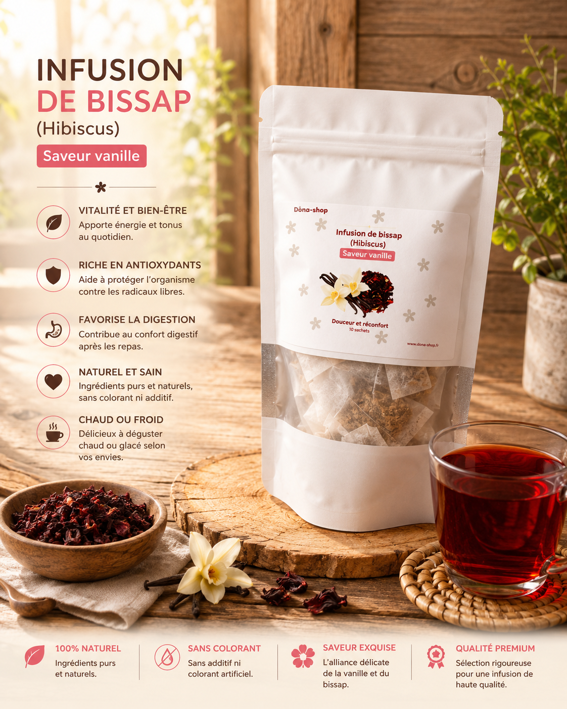 Infusion Bissap vanille